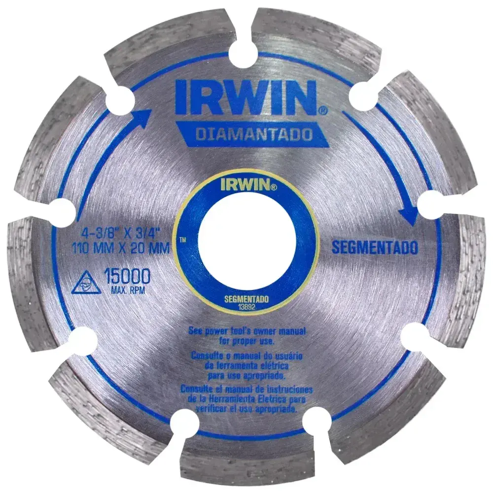 Disco diamantado 110MM segmentado IW13892 Irwin - corte seco — fotografia 6