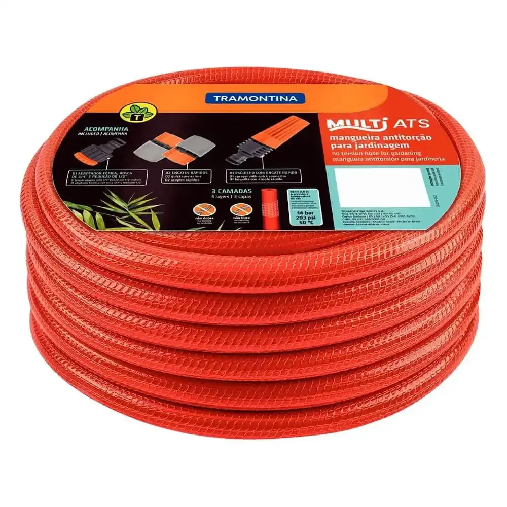 Mangueira Antitorção 1/2 Pol para Jardim PVC 3 Camadas 30 m 79248303 TRAMONTINA