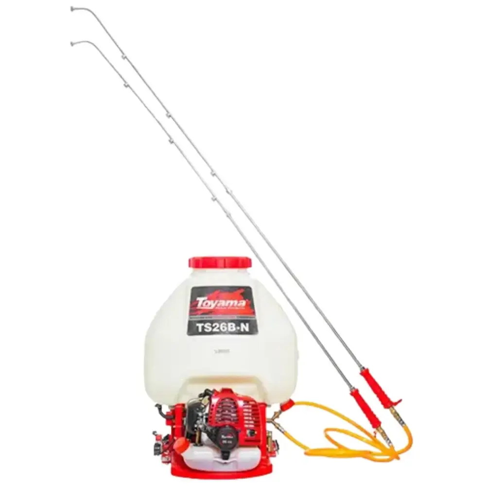 Pulverizador agrícola costal a gasolina 25L com 2 lanças TS26B-N Toyama — fotografia de referência