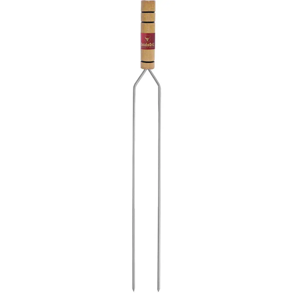 Espeto gaúcho em aço cromado duplo 65CM Grilazer
