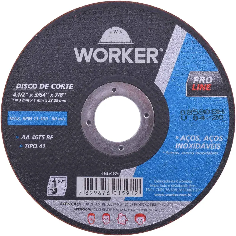 Disco corte fino inox 4.1/2/64/8 Worker — fotografia de referência