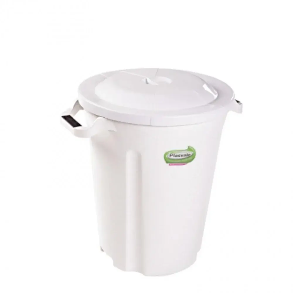 Lixeira 62L branca Plasvale