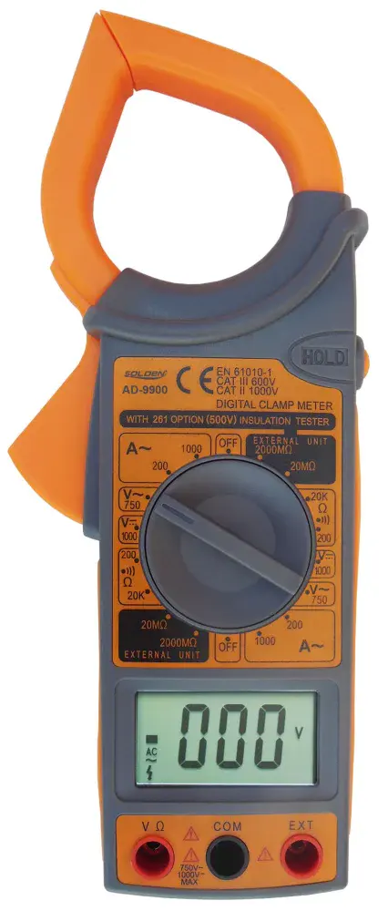 Alicate amperímetro digital a pilha 1,5V AD-9900 Solden