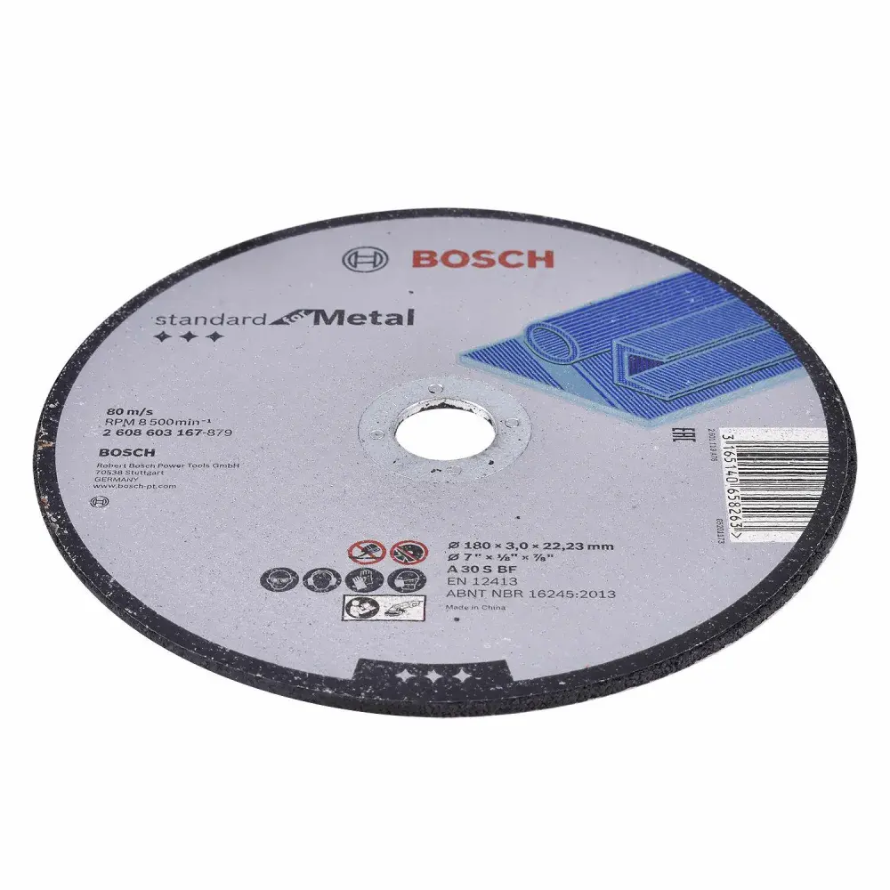 Disco abrasivo para corte em metal 180 x 3MM grão 30 Bosch — fotografia 3
