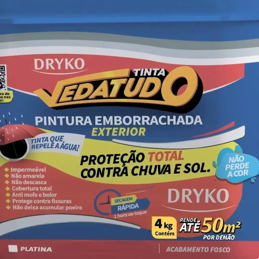 Tinta emborrachada platina 4 KG vedatudo Dryko — fotografia 5
