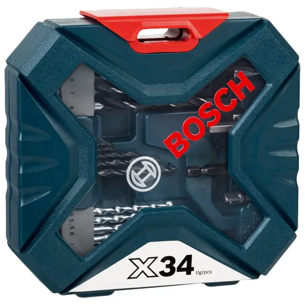 Kit furadeira parafusadeira de impacto GSB450RE 450W 127V e maleta x-line 34 peças Bosch — fotografia 12