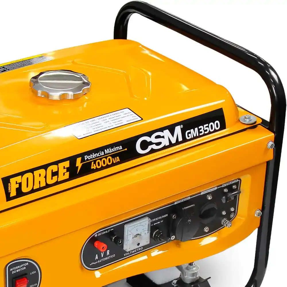 Gerador de energia à gasolina 3,5 KVA 4 tempos partida manual bivolt 110/220V GM-3500 CSM — fotografia 4