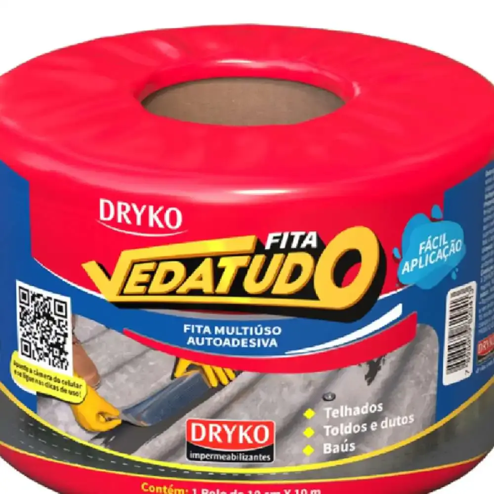 Fita Autoadesiva Asfáltica Vedatudo 10 CM x 10 Metros DRYKO — fotografia 4