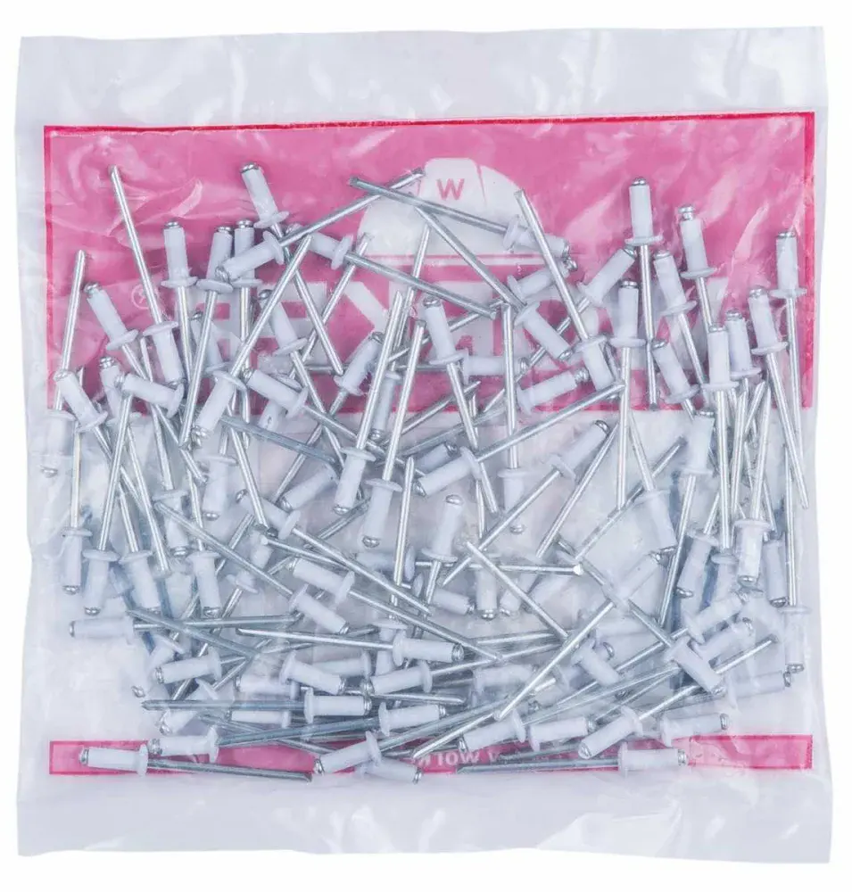 Rebite de repuxo alumínio 3,2X10MM 100 peç branco Worker — fotografia 3