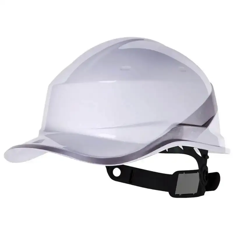 Capacete de segurança a/b aba frontal baseball diamond v branco botão de ajuste delta PL