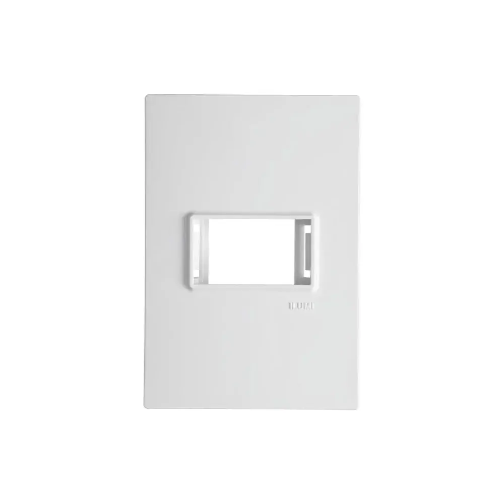 Placa 4X2 1 módulo horizontal com suporte vivaz branco Ilumi
