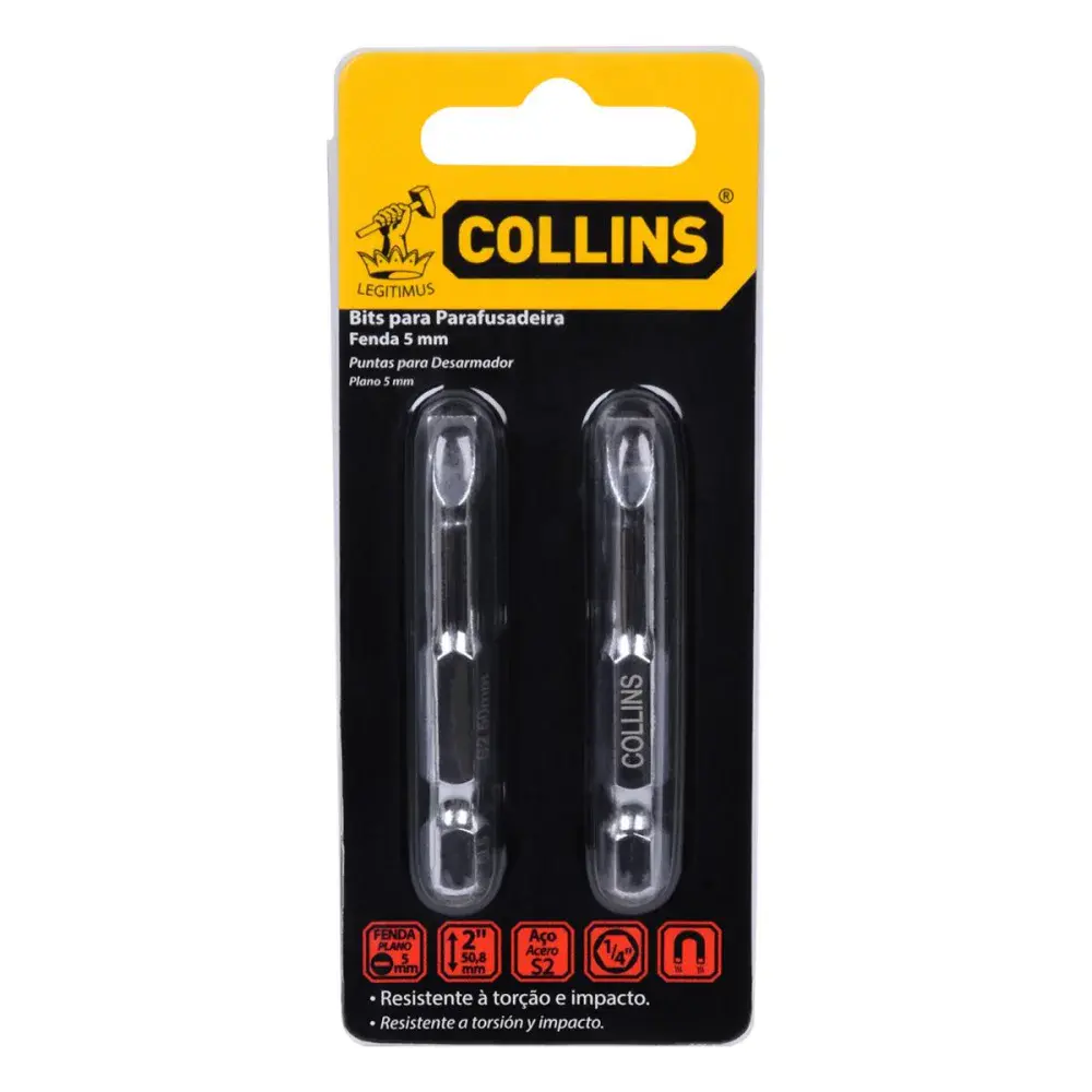 Ponta bits fenda 1/4 5MMX50MM Collins — fotografia 6