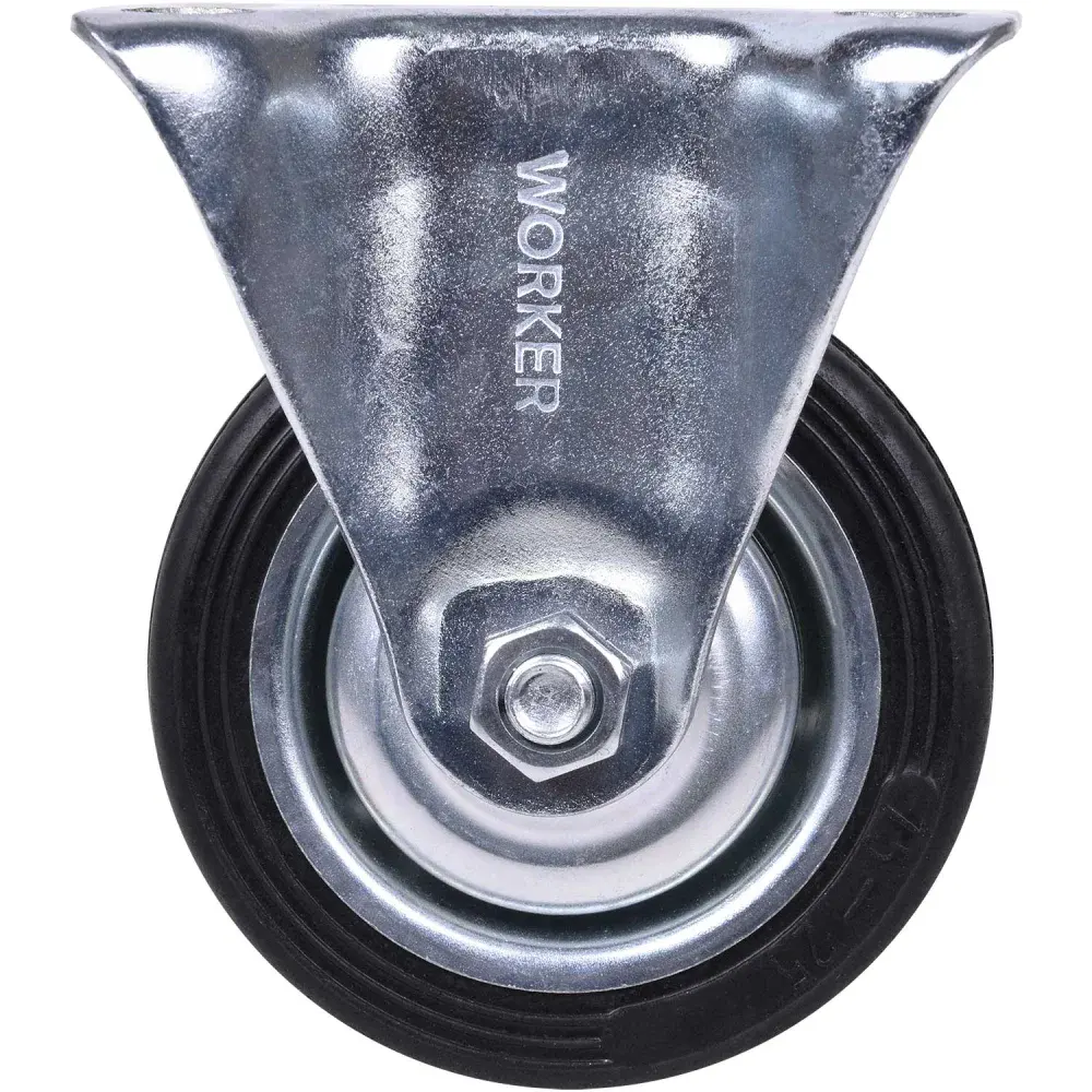 Rodízio de borracha 3 75MM fixo preto Worker — fotografia de referência