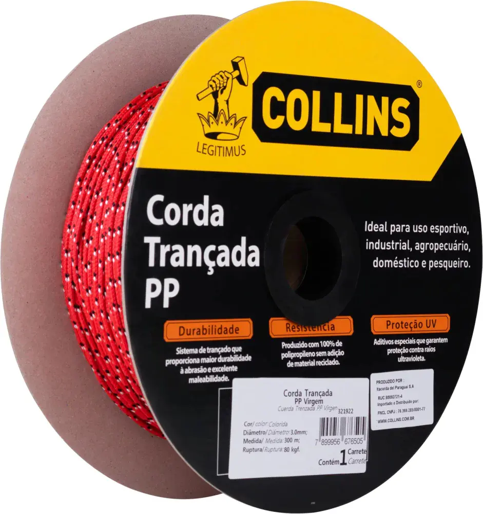 Corda trancada modelo pp 3,0MM color 300M Collins — fotografia 4