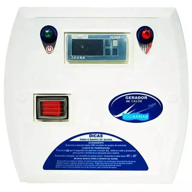 Gerador de Calor Sauna Seca 7,5KW Até 15 M³ c/ Quadro Digital e Pedras Dolomitas SODRAMAR Bivolt — fotografia 3