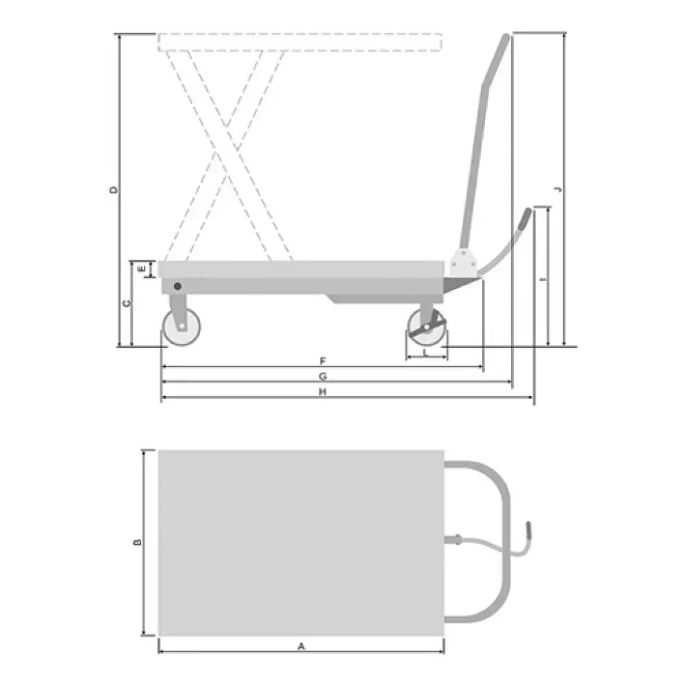 Mesa hidráulica pantográfica elevada 800KG Bovenau — fotografia 11