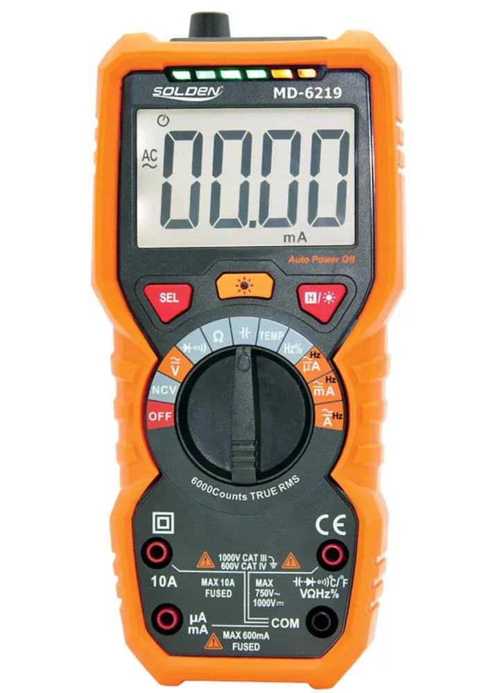 Multímetro digital MD-6219 ac/dc 10A autorange Solden