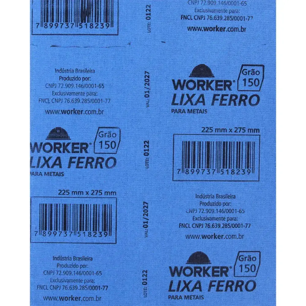 Lixa ferro para semiacabamento em metais grão 150 Worker — fotografia 7