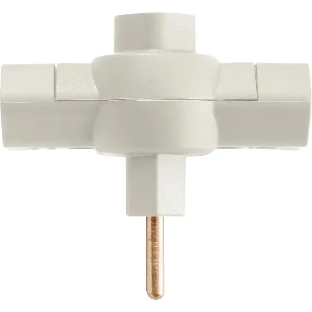 Adaptador t cinza com 3 saídas 2P 10A 250V Tramontina — fotografia 2