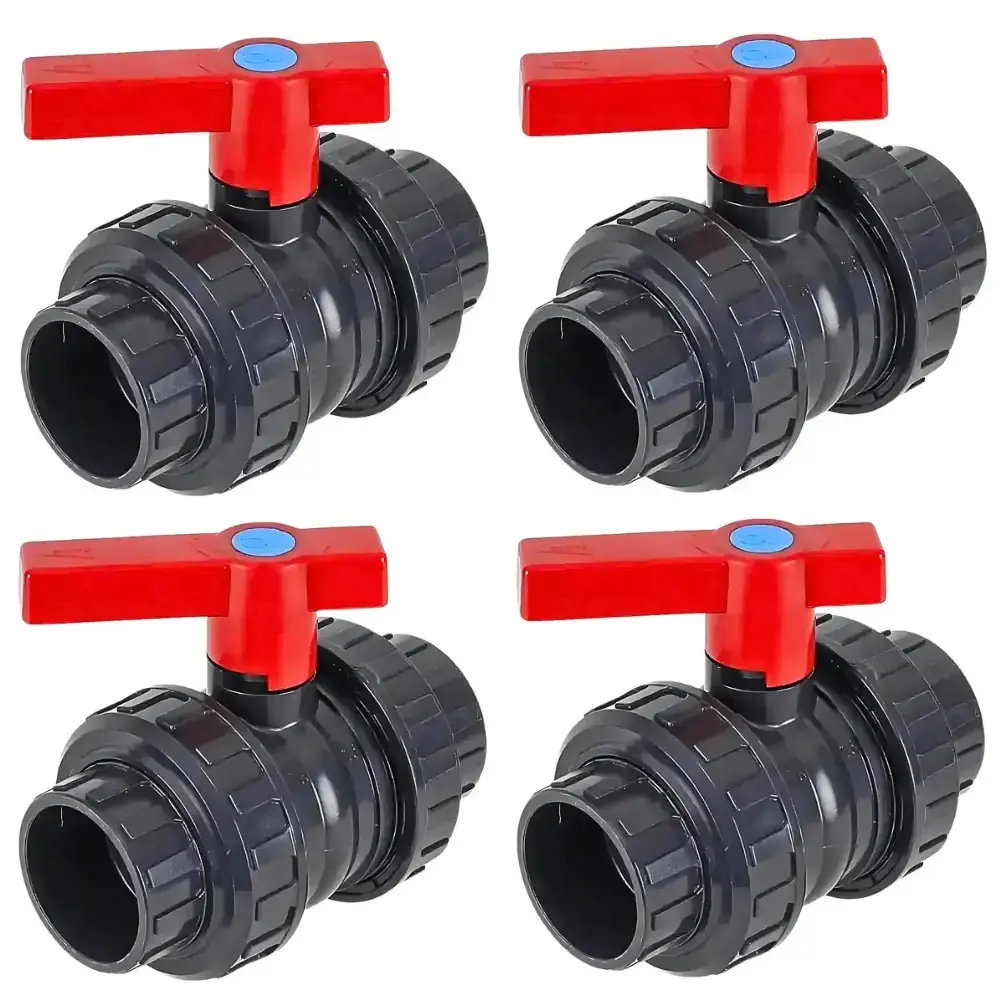 Válvula Esfera 50 mm em PVC para Piscinas com 4 Unidades FLUIDRA