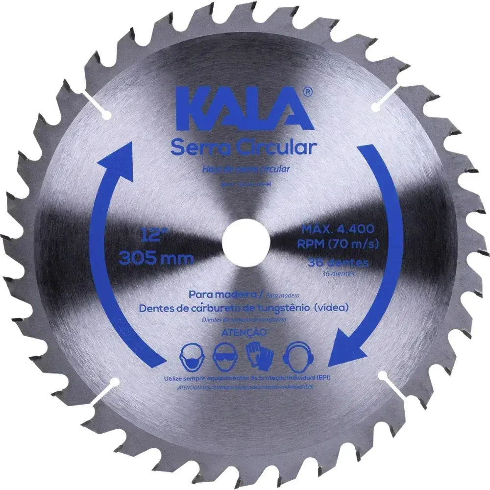 Disco serra circular 12” para madeira 36 dentes 4400RPM Kala — fotografia 3