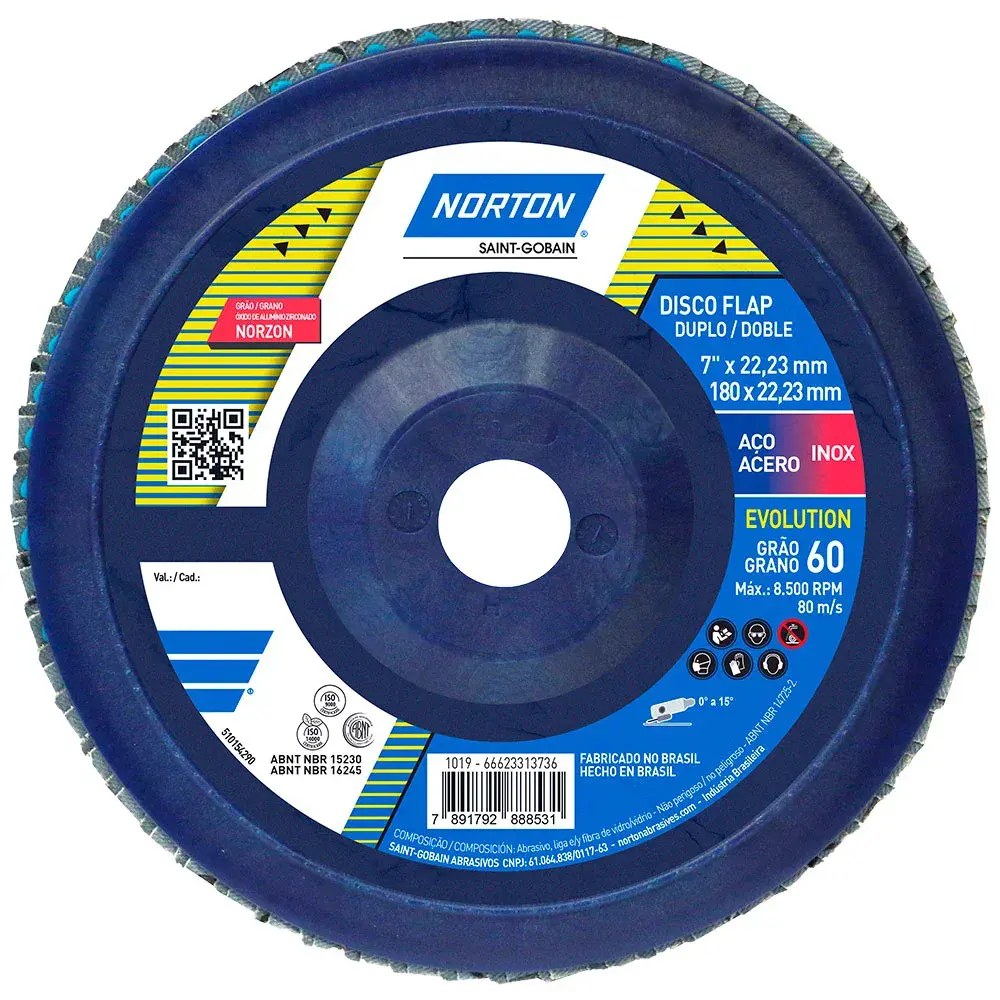 Disco flap evolution R822 G50 180X22MM Norton — fotografia de referência