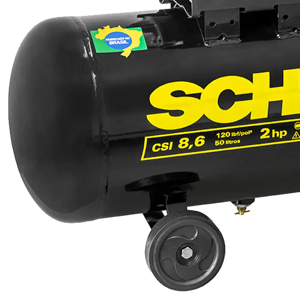 Compressor de ar 2,0 HP 8,6 pés 50 litros pratiko CSI 8,6/50 Schulz 220 V — fotografia 3