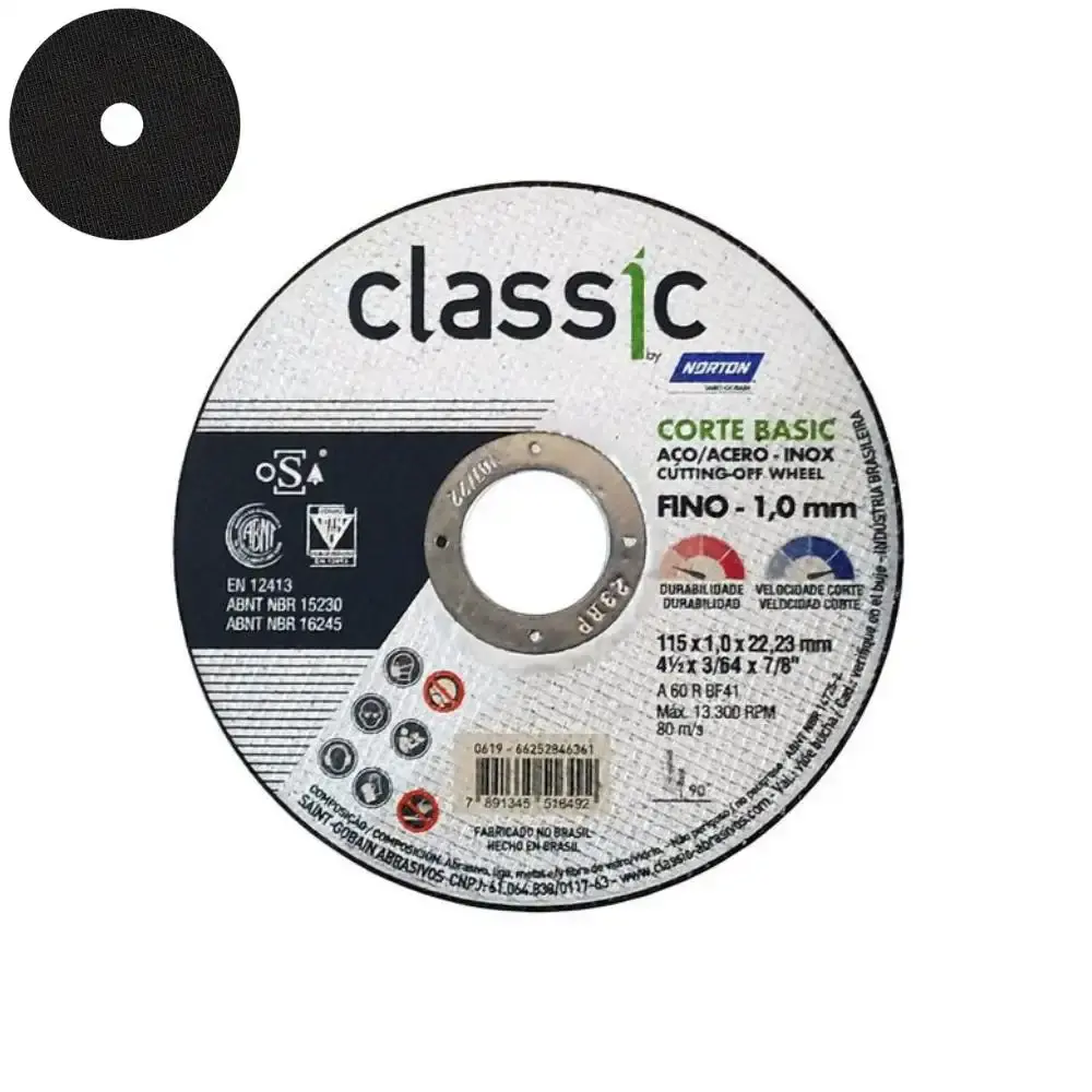 Disco de Corte Inox 4.1/2 Polegadas x 1,0 mm CLASSIC BASIC NORTON — fotografia 3