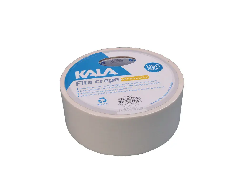 Fita crepe 48MM x 50M uso geral Kala — fotografia 5