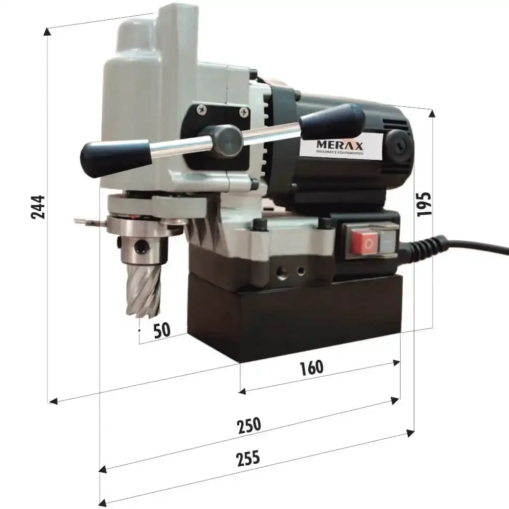 Furadeira de base magnética 13 a 32 MM CTYP-28A Merax 220 V — fotografia 3