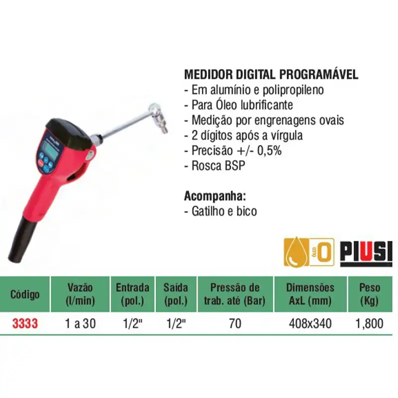 Medidor óleo digital 30L/MIN programável 3333 Bremen — fotografia 5