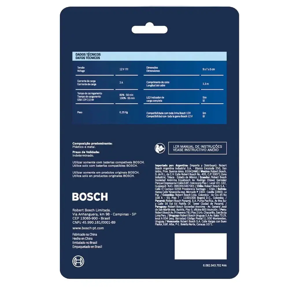 Carregador bateria biv gal 12V-20 Bosch — fotografia 10