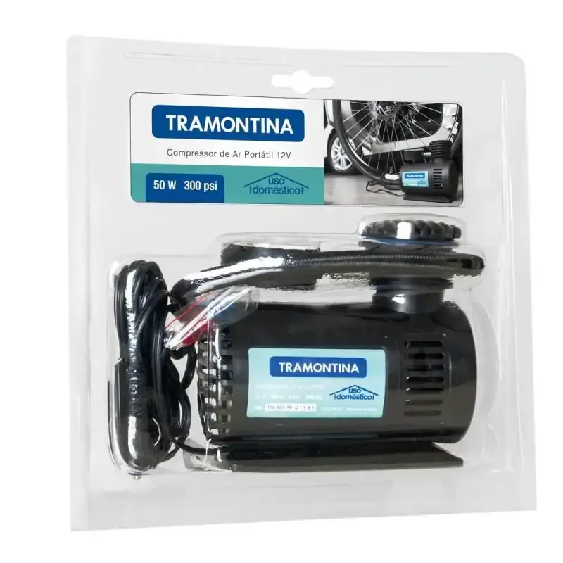Compressor de ar portátil para acendedor de carros 300 PSI 50W 12V Tramontina — fotografia 5
