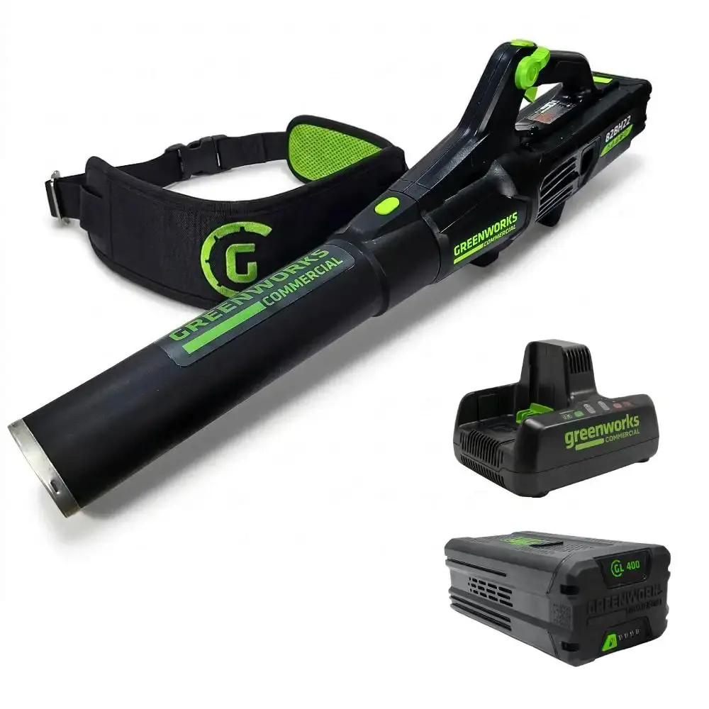 Soprador de folhas brushless 82V + bateria 4,0AH + carregador bivolt Greenworks