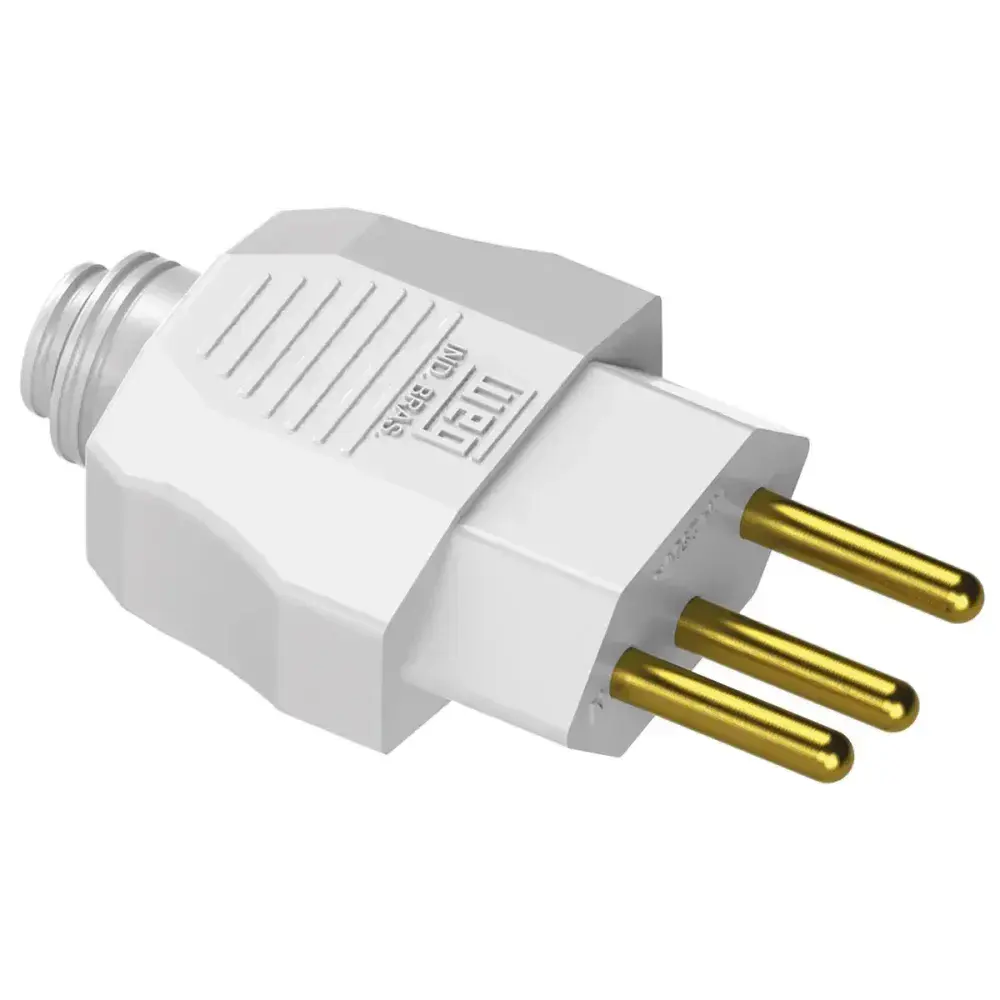 Plugue macho com 3 pinos 20A branco com 120 unidades WEG