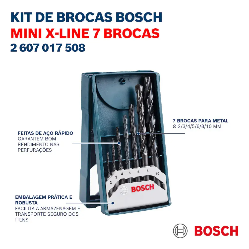 Jogo mini x-line 7 brocas para metal 2-10MM Bosch — fotografia 10