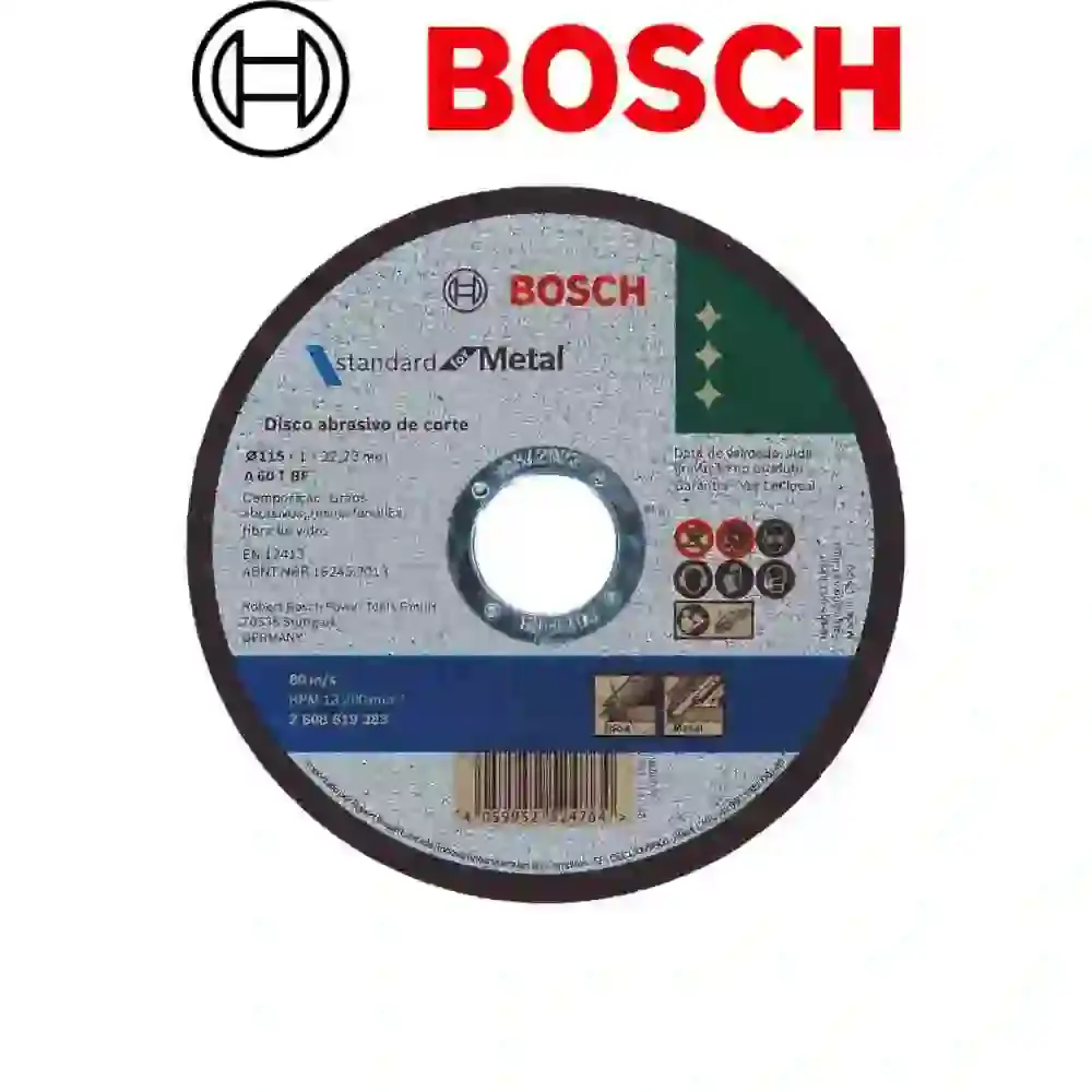 Disco de Corte 4.1/2POL 115 mm X 1.0 mm Standard para Metal BOSCH — fotografia 5