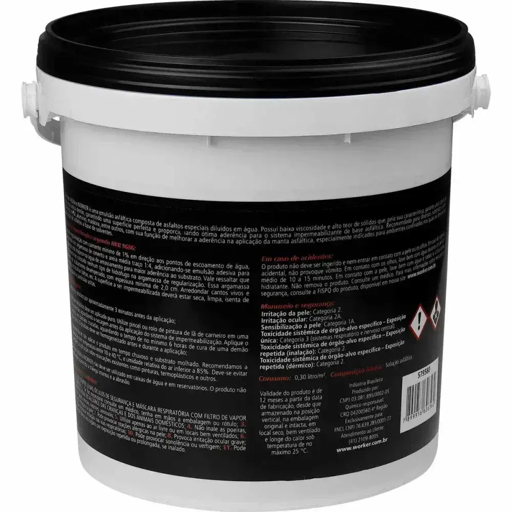 Impermeabilizante primer asfáltico 3,6L Worker — fotografia 8