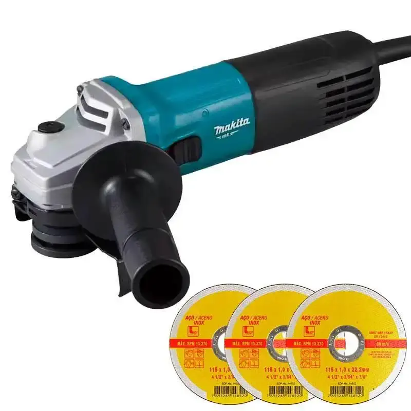 Esmerilhadeira angular 4.1/2 POL 720W profissional M9507B Makita MT + kit discos 110 V