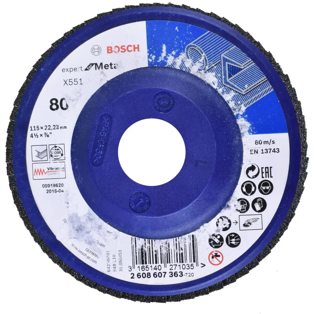Lixa disco flap 115MM G80 professional for metal Bosch — fotografia 6