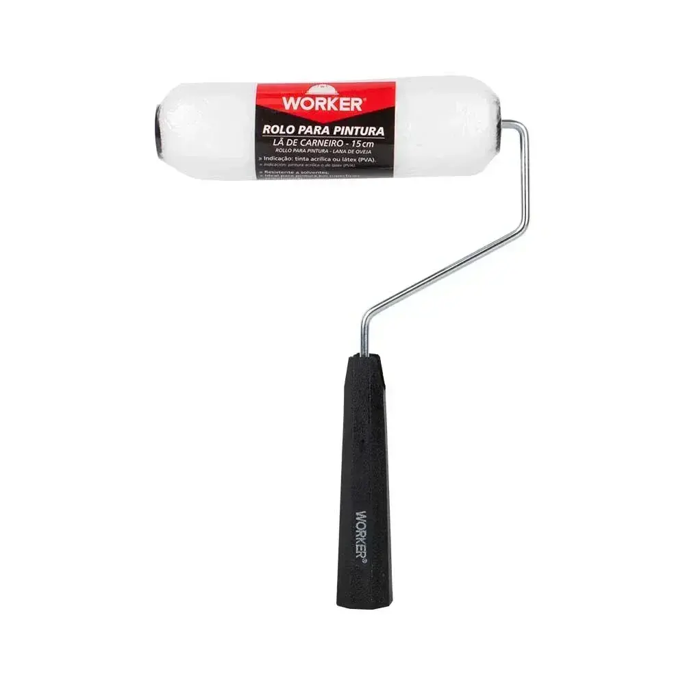 Rolo para pintura lã de carneiro 15CM com suporte Worker — fotografia 8