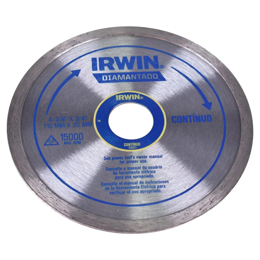 Disco diamantado contínuo 110MM 20MM 13900RPM IW13891 Irwin — fotografia 3