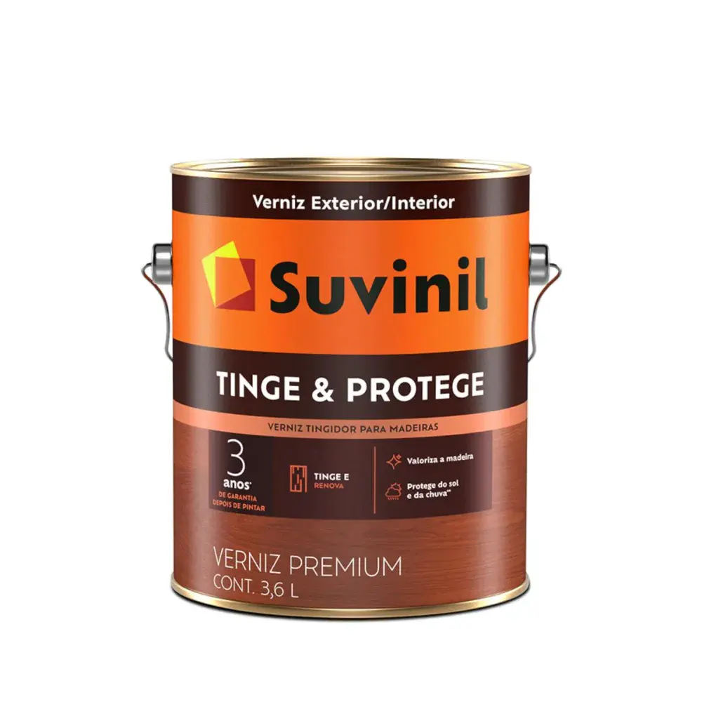 Verniz tinge e protege brilho imbuia 3,6L Suvinil