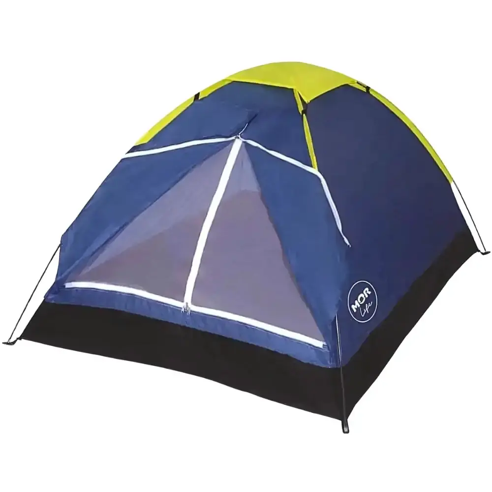 Barraca iglu para camping azul 2 pessoas com saco de dormir Mor — fotografia 4