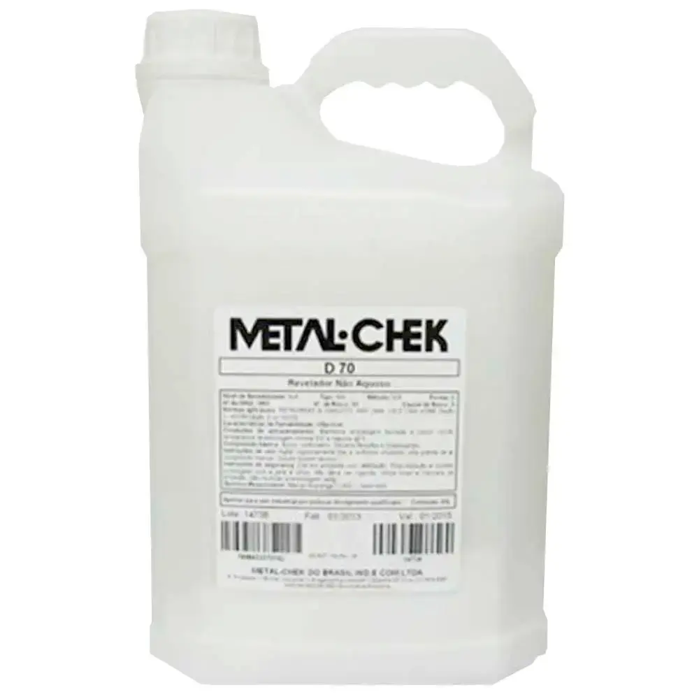 Óleo Revelador D70 para Trincas não Aquoso 5 Litros METAL CHECK Metal-chek