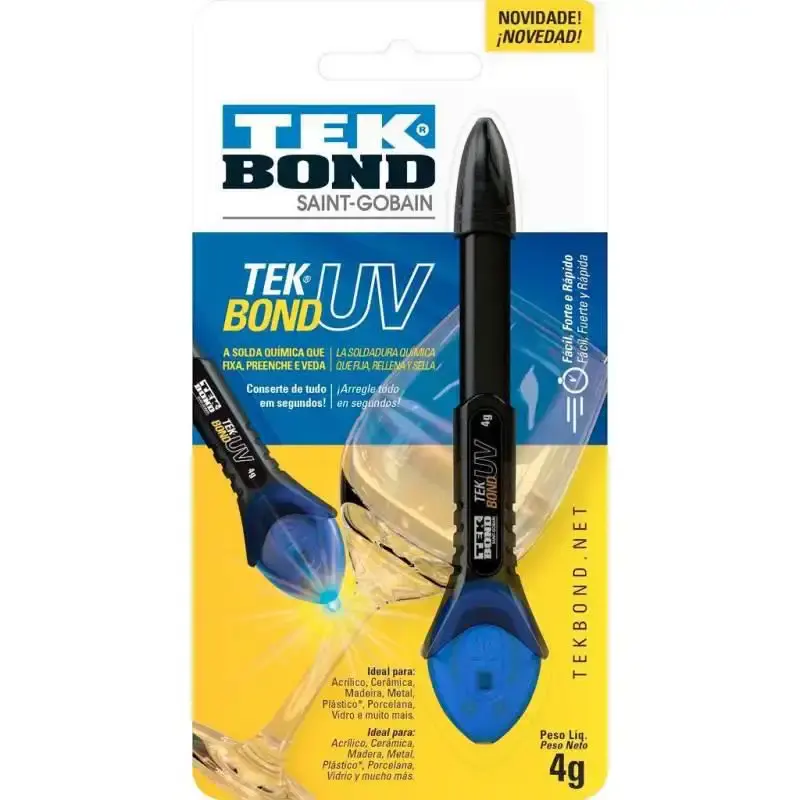Caneta super cola com luz UV 4 GR 20621000402 cola tudo Tekbond — fotografia 5