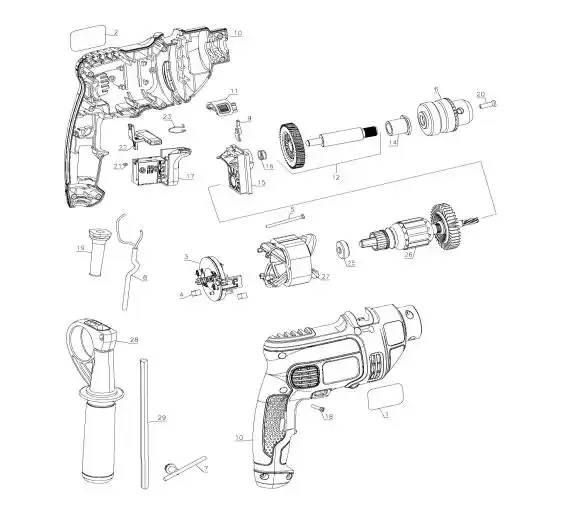 Interruptor para furadeira TM650 120V black&decker