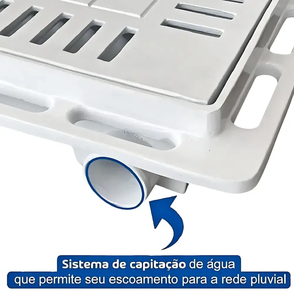 Tampão 80 x 80 CM Rebaixado Articulado c/ Grelha Casa de Máquinas de Piscinas Cinza GDA — fotografia 4