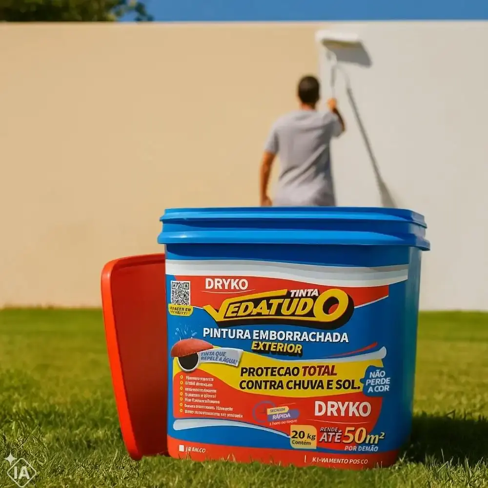 Tinta emborrachada branca 20 KG vedatudo Dryko — fotografia 3