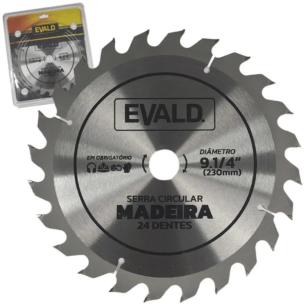 Disco de serra circular 9.1/4 POL 24 dentes para madeira Evald